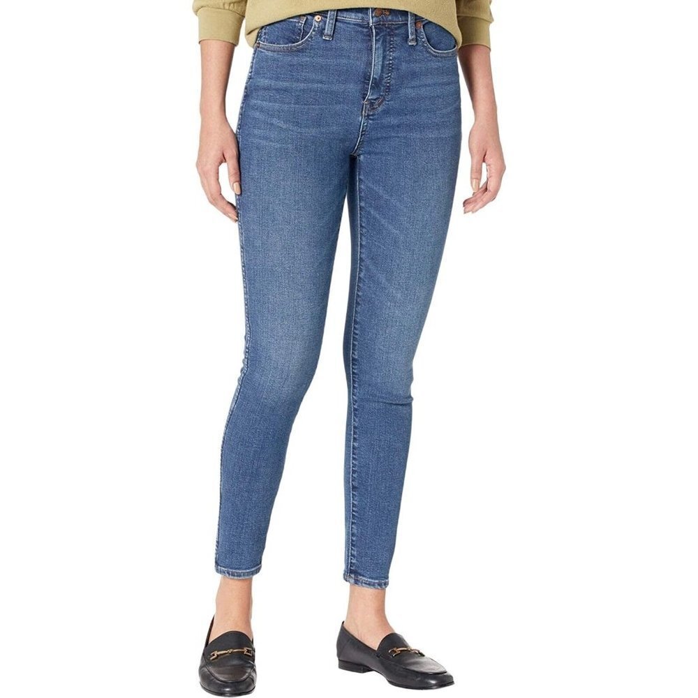 Madewell 10” High-Rise Skinny Women Light Wash Jeans Sz 25 x29 Whiskered Denim